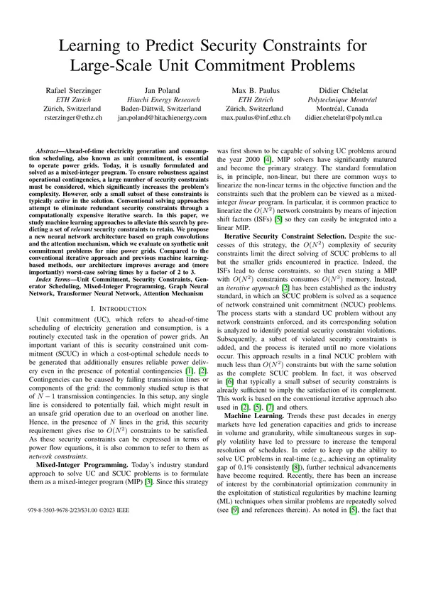 Learning to Predict Security Constraints for Large-Scale Unit Commitment Problems