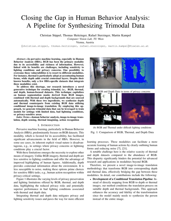 Closing the Gap in Human Behavior Analysis: A Pipeline for Synthesizing Trimodal Data